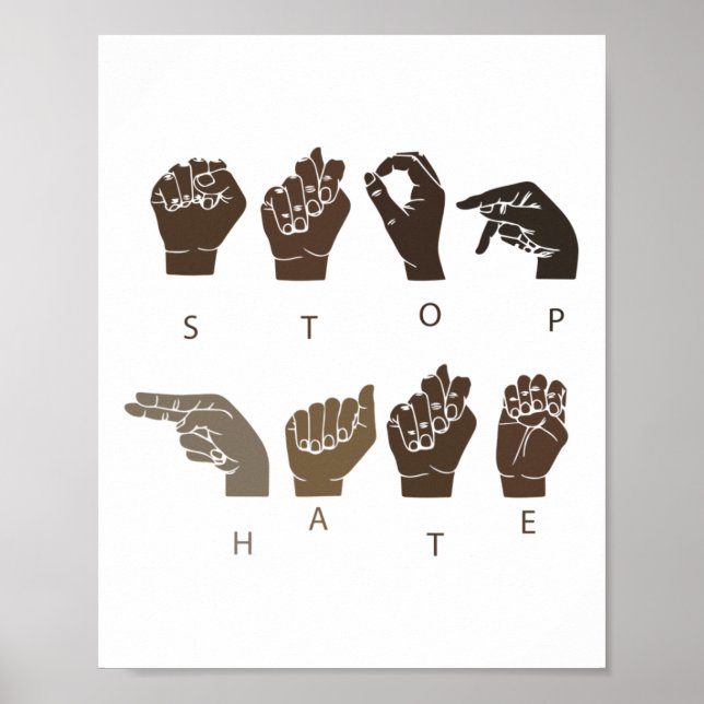 Stoppa Hate Asl Sign Language Lives Problem BL Poster (Framsidan)