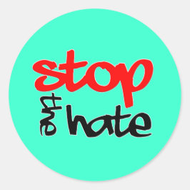 Stoppa Hate Runt Klistermärke