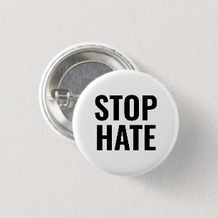 Stoppa Hate, svart, vit knapp