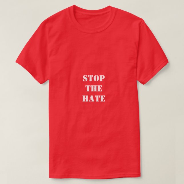 Stoppa hatt-skjortan tee shirt (Design framsida)