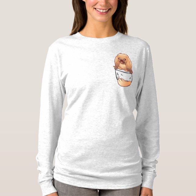 Stoppa i fickan den gulliga Pekingese valphunden T Shirt (Framsida)