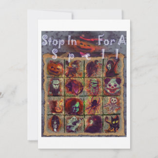 Stoppa in för en stavning - Vintage Halloween fest Inbjudningar