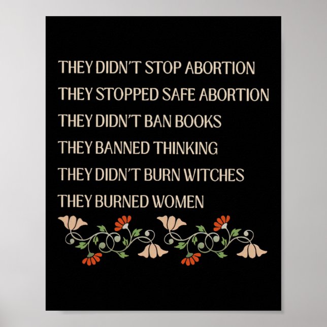 Stoppa inte abbortionen de stoppade Säker feminist Poster (Framsidan)