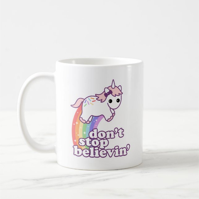 Stoppa inte Believin i Unicorns Kaffemugg (Vänster)