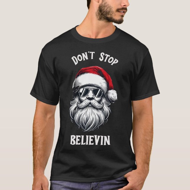 "Stoppa inte Believin" -jul T-Shirt Design (Framsida)