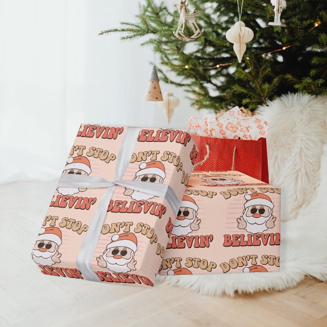 Stoppa inte Believin'Retro Jultomten Presentpapper (Skapare uppladdad)