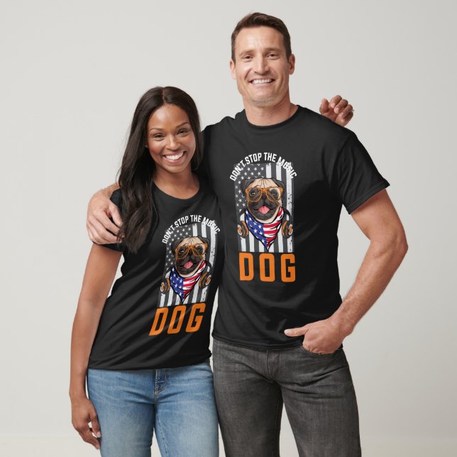 Stoppa inte hund musik t shirt (Unisex)
