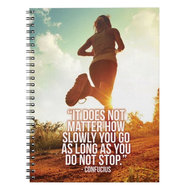 STOPPA INTE. Köra Marathon Workout Motivational Anteckningsbok (Framsidan)