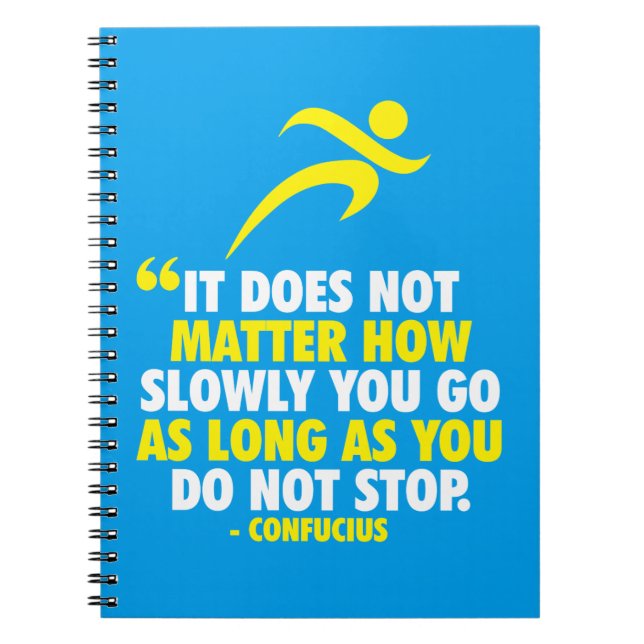 STOPPA INTE. Köra Marathon Workout Motivational Anteckningsbok (Framsidan)