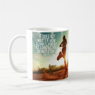 STOPPA INTE. Köra Marathon Workout Motivational Kaffemugg