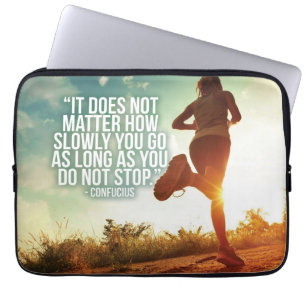 STOPPA INTE. Köra Marathon Workout Motivational Laptop Fodral