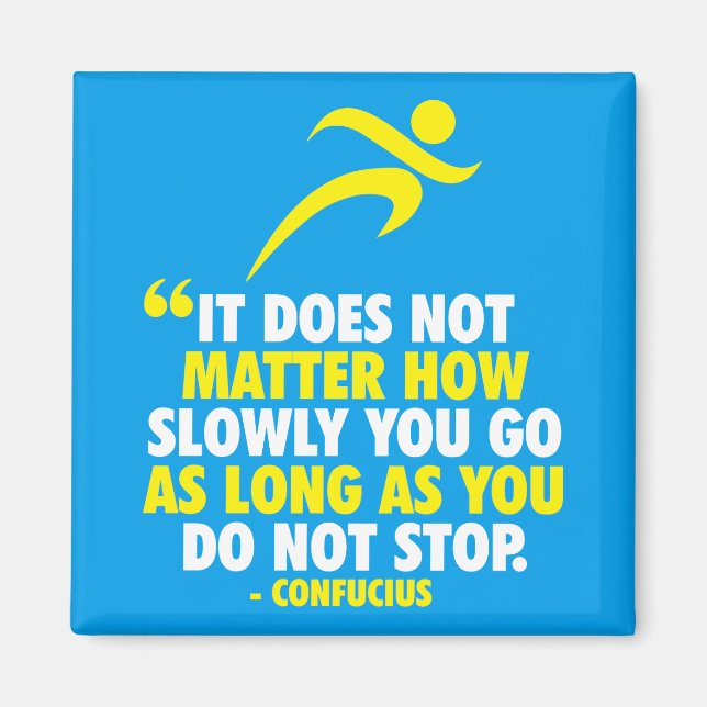 STOPPA INTE. Köra Marathon Workout Motivational Magnet (Framsidan)