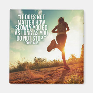 STOPPA INTE. Köra Marathon Workout Motivational Magnet