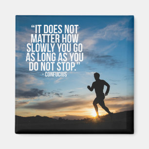 STOPPA INTE. Köra Marathon Workout Motivational Magnet