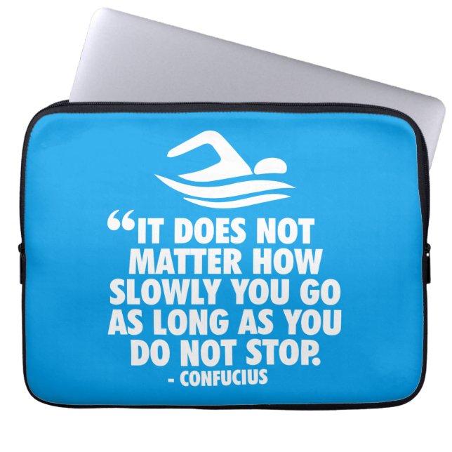 STOPPA INTE - simma motivation Laptop Sleeve (Framsidan)