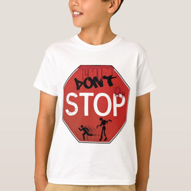 Stoppa inte zombien undertecknar t shirt (Framsida)