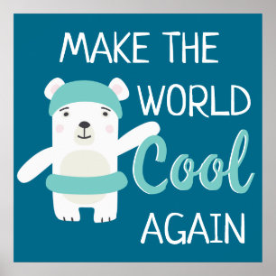 Stoppa klimatförändringarnas Polar i simma ring Poster