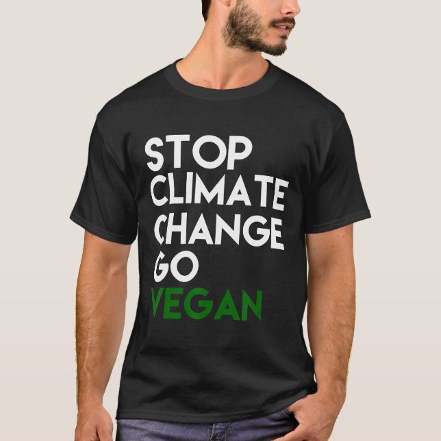 Stoppa klimatförändringen genom Vegan T Shirt (Framsida)