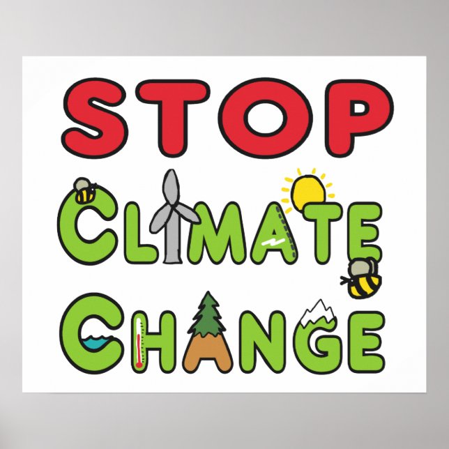 Stoppa klimatförändringen poster (Framsidan)