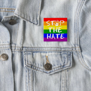 Stoppa knappen Hate Pinback Knapp