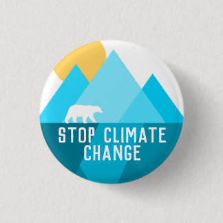 Stoppa knappen Klimatförändringens Polar Bear Glac Knapp