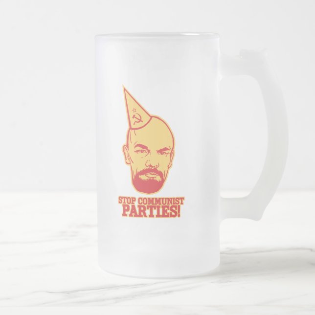 Stoppa kommunistpartiölmuggen frostat ölglas (Höger)