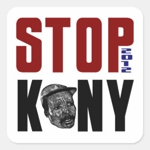 Stoppa Kony 2012 Fyrkantigt Klistermärke