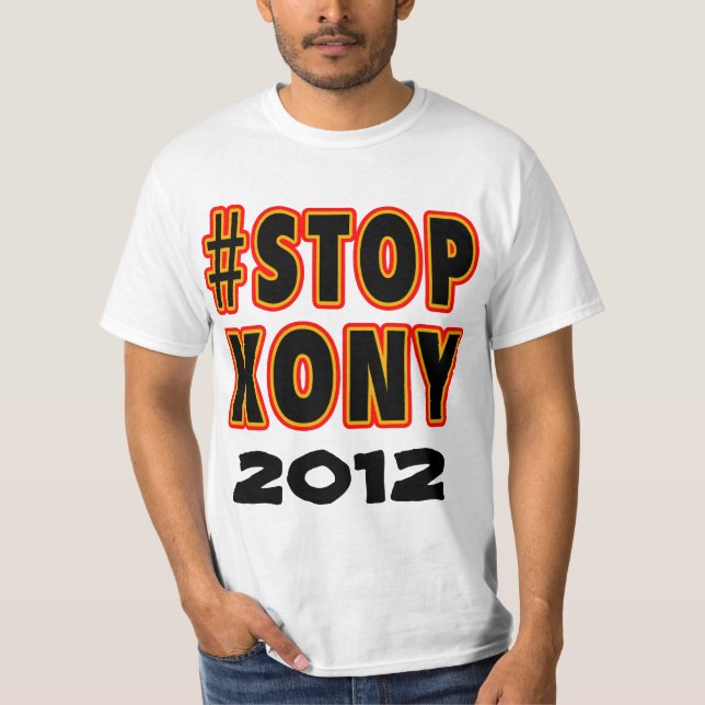 STOPPA KONY!  #STOPKONYUganda Tshirt T-shirt (Framsida)