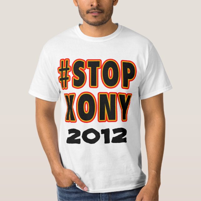 STOPPA KONY!  #STOPKONYUganda Tshirt Tee (Framsida)