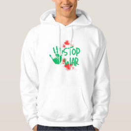 Stoppa krig – Djärv grafisk design med handavtryck Hoodie