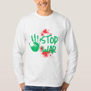 Stoppa krig – Djärv grafisk design med handavtryck T Shirt