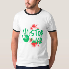 Stoppa krig – Djärv grafisk design med handavtryck T Shirt