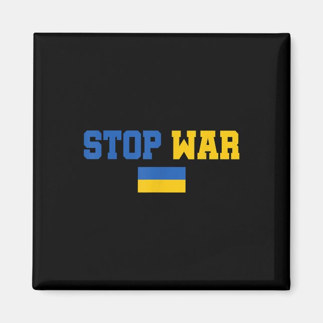 Stoppa Krig I stå på Ukrainas Flagga Support Ukrai Magnet (Framsidan)
