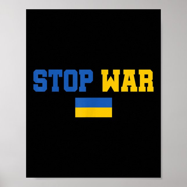 Stoppa Krig I stå på Ukrainas Flagga Support Ukrai Poster (Framsidan)
