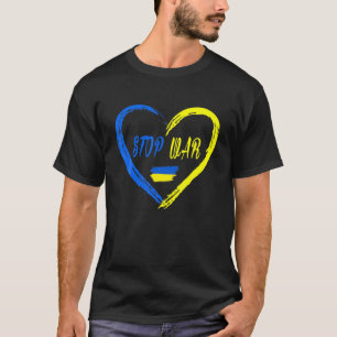 Stoppa Krig I stå på Ukrainas Flagga Support Ukrai T Shirt