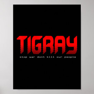 Stoppa Krig i Tigry Etiopien Tigrayflag Karta Poster