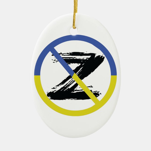 Stoppa krig i Ukraina Dekorativ kudde Julgransprydnad Keramik (Framsidan)