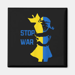 Stoppa Krig i Ukraina Sluta bomba Ukraina Kid Ba Magnet