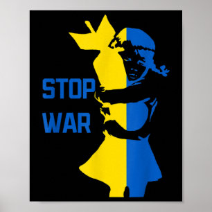 Stoppa Krig i Ukraina Sluta bomba Ukraina Kid Ba Poster