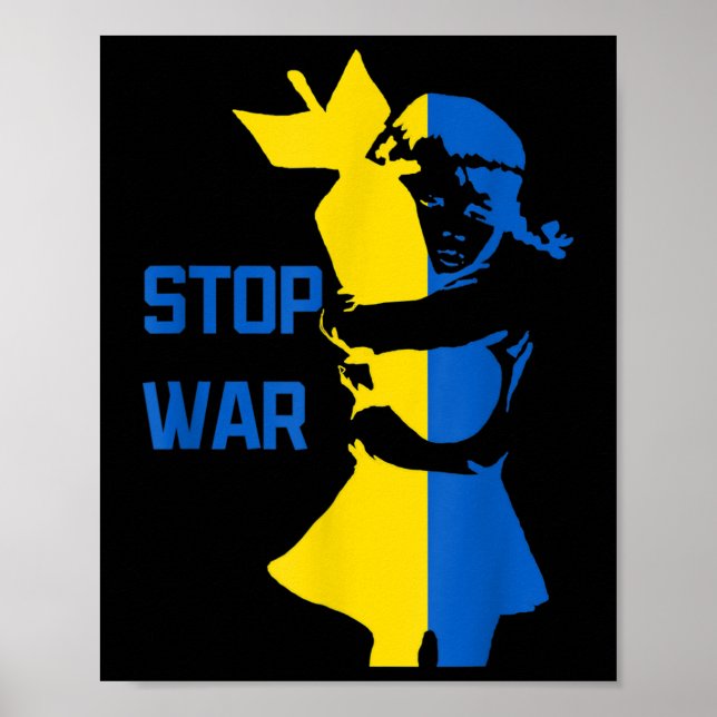 Stoppa Krig i Ukraina Sluta bomba Ukraina Kid Ba Poster (Framsidan)