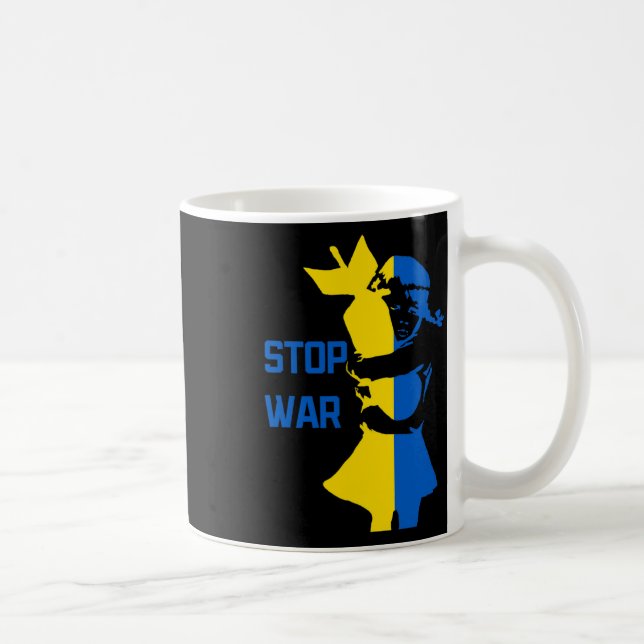 Stoppa Krig I Ukraina Stoppa Bombning Av Ukraina B Kaffemugg (Höger)
