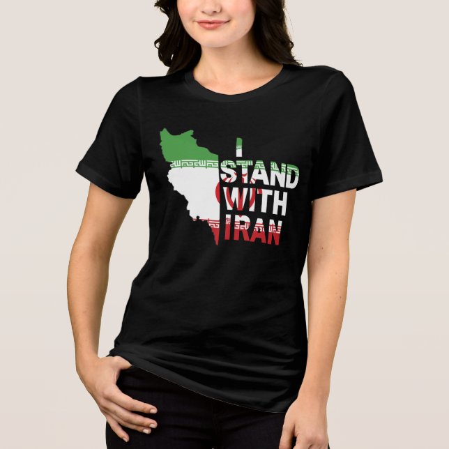 Stoppa Krig/jag står med Iran, Israel Krig T Shirt (Framsida)
