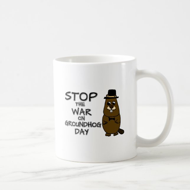 Stoppa krig på grunddagen kaffemugg (Höger)
