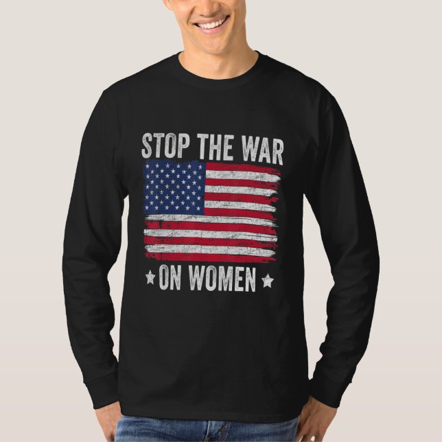 Stoppa Krig på Women American Flagga Pro Choice T Shirt (Framsida)