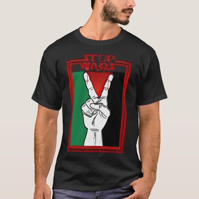 Stoppa Krig Palestine Essential T-Shirt (Framsida)