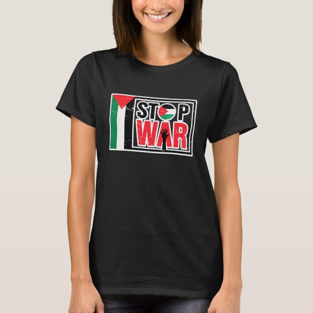 Stoppa Krig - Palestinska livsfrågan - Frihetsfrih T Shirt (Framsida)