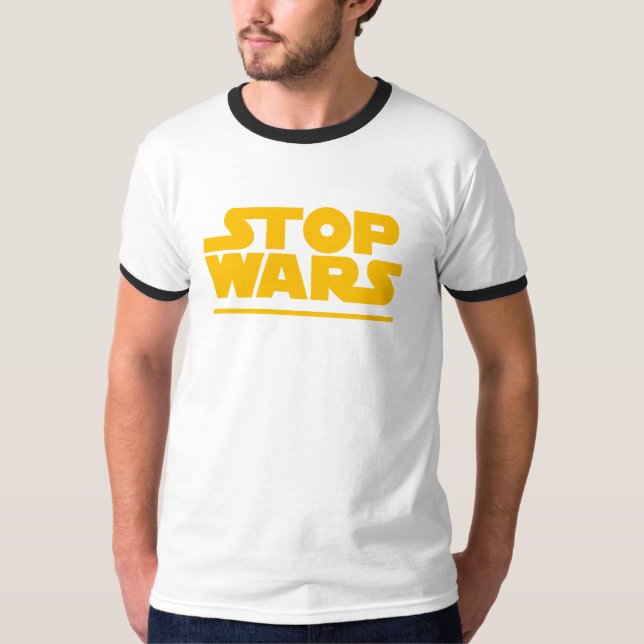 Stoppa Krig Parodi Logotyp T Shirt (Framsida)
