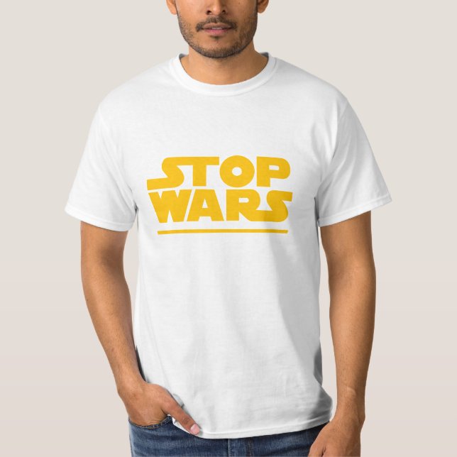 Stoppa Krig Parodi Logotyp T Shirt (Framsida)