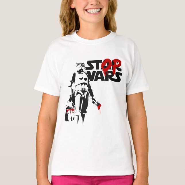 Stoppa Krig Parodi Logotyp T Shirt (Framsida)