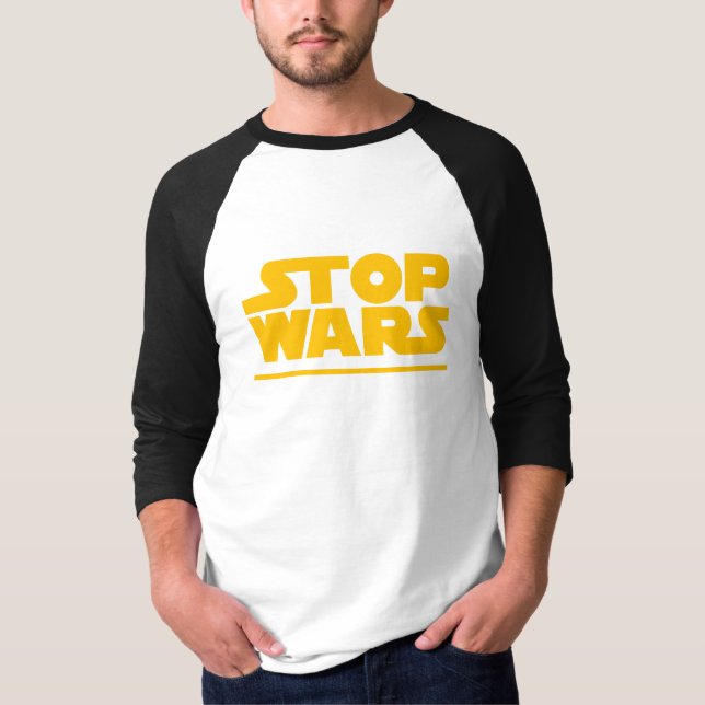 Stoppa Krig Parodi Logotyp T Shirt (Framsida)
